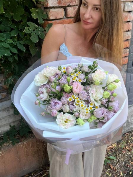 Авторский НЕЖНО-СИРЕНЕВЫЙ букет с 